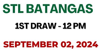 STL Batangas Draw result today live 1200 PM 02 September 2024 [upl. by Bunker]