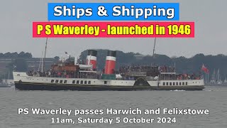 Launched in 1946 Paddle Steamer Waverley sails for the Thames 5 September 2024 [upl. by Nimocks]