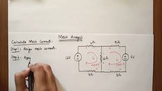 Mesh Analysis example problem solution [upl. by Ahsirtal]