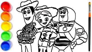 How to draw Woody Buzz Jessie From Toy Story  Toy Story Drawing  Toy Story 4 [upl. by Marshall349]