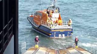 Tenby lifeboat rnli tamar recovery to boat house [upl. by Callista559]