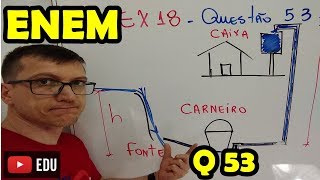 ENEM  FÍSICA  QUESTÃO 53  Prof Boaro  Questão do uso do carneiro para bombear água 2 [upl. by Sprung]