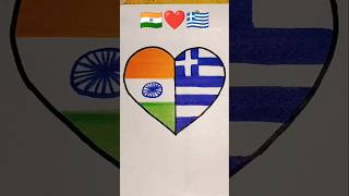 🇮🇳❤️🇬🇷 country flag drawings l Independence day drawing l Republic day drawing l art shortsfeed [upl. by Alohs]