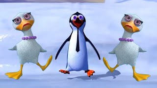 El Pingüino bailando con dos Gansos con caras graciosas en la montaña hielo Must Watch √√√√√√√√√√√ [upl. by Hubbard]