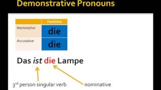 German Demonstrative Pronouns Nominative and Accusative [upl. by Kinemod674]