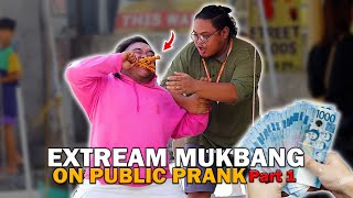 Extreme Mukbang Prank in Public quotBigyan ng 1000 yanquot PART 1 [upl. by Montagu]