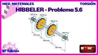 Problema 56 TORSIÓN Mecánica de Materiales Hibbeler 10 [upl. by Cyrilla771]