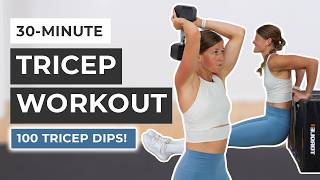 30Minute Dumbbell Tricep Workout Strong Toned Arms [upl. by Ennyrb]