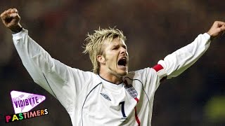 Top 10 Best Goals of David Beckhams Career [upl. by Armbrecht564]