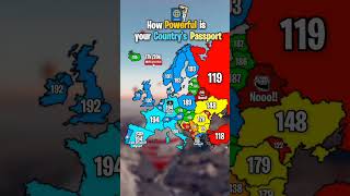 How Powerful is your Countrys Passport europe mapping geography countries shorts viralshorts [upl. by Jere]