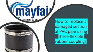 How to repair a broken PVC drainage pipe using rubber boot connectors Mayfair Plumbing adelaide [upl. by Itin586]