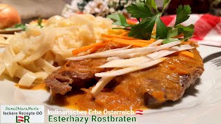 leckere Rezepte OÖ🇦🇹 Omas EsterhazyRostbraten mit 🥩WurzelgemüseRahmsauce und Fettuccine [upl. by Shien330]