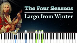 Vivaldis Four Seasons  Winter Largo  Piano Tutorial  Synthesia  How to play [upl. by Jangro]