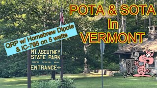 POTA and SOTA in Vermont QRP w Homebrew Dipole amp IC705 on 5 watts [upl. by Enenej]