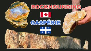 Rockhounding in Gaspesie  Geodes Jasper Agates and more [upl. by Lacy397]