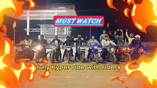 10 new riders  sunday ride  close calls💀  fully hyper ride🗿 crash ho gya 🤡 100 speed 😈 [upl. by Priscella]