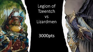 Warhammer Fantasy 8th Battle Report Tzeentch vs Lizardmen 3K [upl. by Onitnelav219]