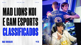 MAD Lions KOI e GAM Esports estão na Fase Suíça  Boletim Worlds2024 [upl. by Eniahpets]