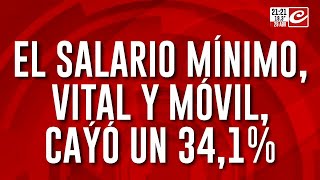 El salario mínimo vital y móvil cayó más del 34 [upl. by Reivax]