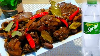 SPRITE ADOBO RECIPE  ATAY BALUNBALUNAN NG MANOK [upl. by Alatea]