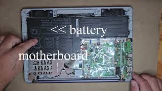 Inside Asus E406M Laptop Locating the Battery and Motherboard [upl. by Ailelc552]