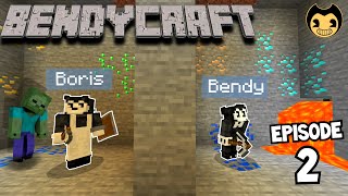 BENDY GETS LOST IN A CAVE  BendyCraft Episode 2 [upl. by Laet35]