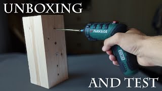 PARKSIDE Cordless Screwdriver 4V  PSSA 4 BA  UNBOXING AND TEST [upl. by Agnes]