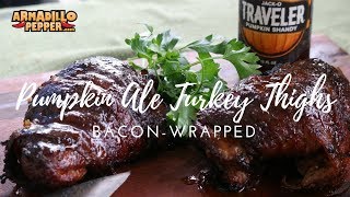 Smoked Turkey Thighs Wrapped in Bacon on Pit Barrel Cooker [upl. by Airotkciv]