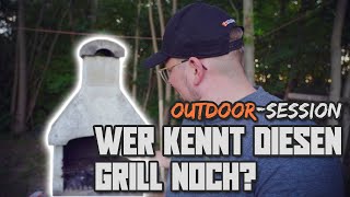 Grillen mit dem GRILLKAMIN  Unser Outdoor GARTENKAMIN im Einsatz am See 🐟🔥 [upl. by Aerdnat980]