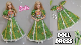 Making beautiful doll long frock doll dress making easy diy Barbie clothesADoll designer❤️ [upl. by Nagaer548]