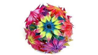 How to make origami Gloriosa flowers and kusudama [upl. by Mann]