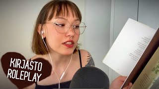 ASMR SUOMI  kirjasto roleplay 📖 Naputtelua kuiskailua sivujen kääntelyä 💛 library roleplay [upl. by Hamirak]