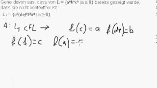 Beweisen mit Abgeschlossenheitseigenschaften kontextfreier Sprachen Homomorphismus [upl. by Anelad]