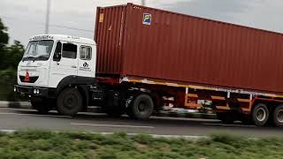 Heavy load container Lorry in Flyover Multi Wheel Rotation [upl. by Saunderson]