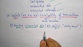 Concurrency Control in dbms conflicts of serializabity of transactions DBMS [upl. by Slemmer]