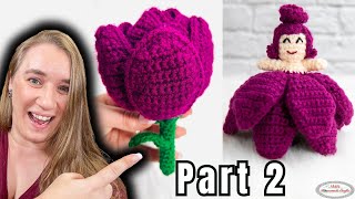 PART 2  FREE Reversible Crochet FLOWER DOLL Pattern  New LIVE Crochet Along [upl. by Selemas553]