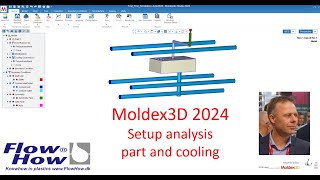 Moldex3D 2024 Setup analysis with cooling [upl. by Arhez147]