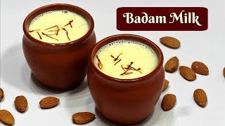 Badam Milk Recipe  Almond Milk  Badam Milkshake  KabitasKitchen [upl. by Anyaled]