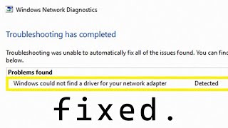 Fix Windows Could not Find a Driver for your Network Adapter [upl. by Reade]