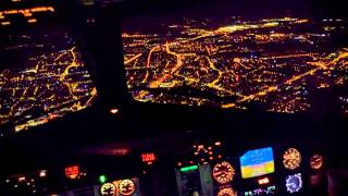 Night Landing in Wroclaw  cockpit view  SAAB 340 [upl. by Haroldson365]