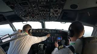 Full B737 cockpit view off from pushback taxi to takeoff from Amsterdam Schiphol 4K [upl. by Koosis]