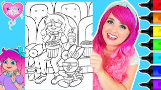 Coloring Kimmi The Clown New Coloring Book  Movie Theater Coloring Page  Ohuhu Art Markers [upl. by Karas]