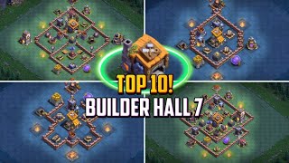 TOP 10 Builder Hall 7 BH7 Base Layout  Copy Link 2024  Clash of Clans [upl. by Brien]