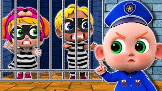 Baby Police Officer Chase Thief  Five Little Thieves  More Funny Kids Songs amp Nursery Rhymes [upl. by Ainel]