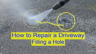 How to Repair Driveway  Filling a Crack or Hole [upl. by Esila]