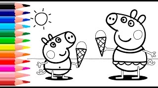 Peppa Pig Coloring Pages For Kids  Peppa Pig Summer Coloring Book [upl. by Tabatha]