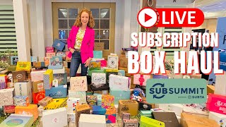 Subscription Box Mega Haul  🔴 LIVE at SubSummit 2023 [upl. by Shalna]