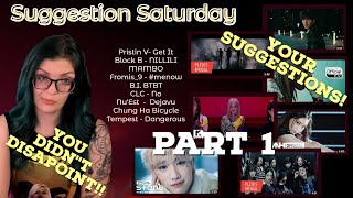 YOUR SUGGESTIONS Ep 1 PART 1  Pristin V Block B Fromis9 BI CLC REACTIONS [upl. by Nemzzaj]