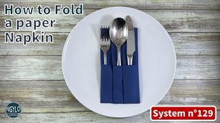 How to fold a paper napkin with 3 cutlery pockets  Table decorations [upl. by Nostets]