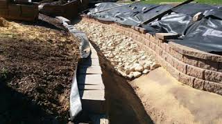 Grading  Retaining Wall  Drainage Ditch by TSP Landscaping [upl. by Sobel]